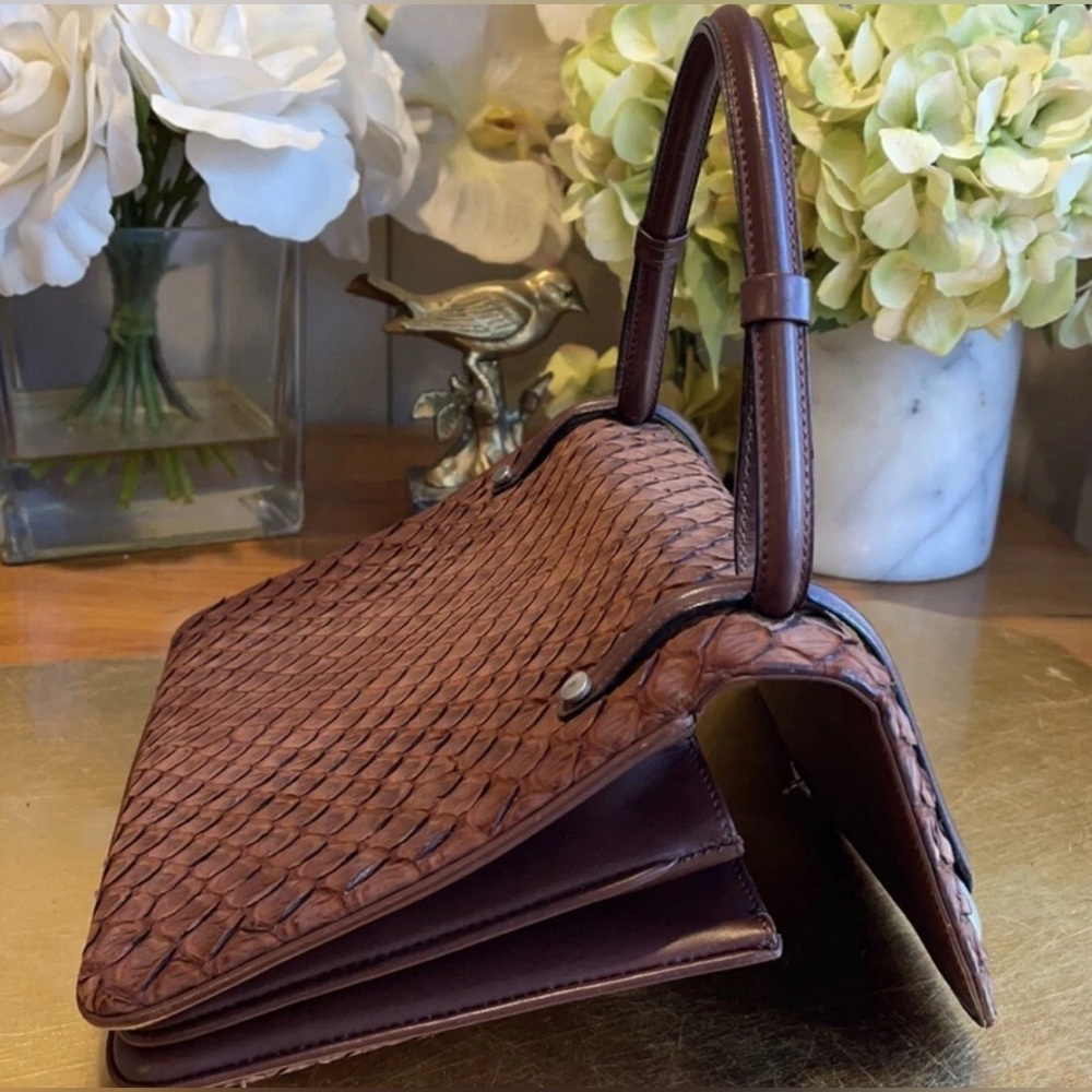ULTRA RARE! Loewe EXOTIC Python Leather Top Handle Bag - Picture 9 of 15